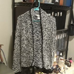WHBM fuzzy crochet cardigan